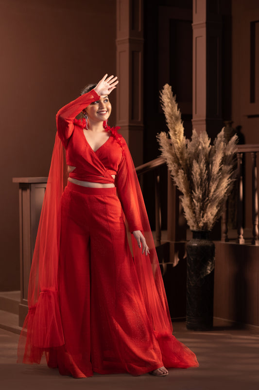 Cape of Elegance in Royal Red