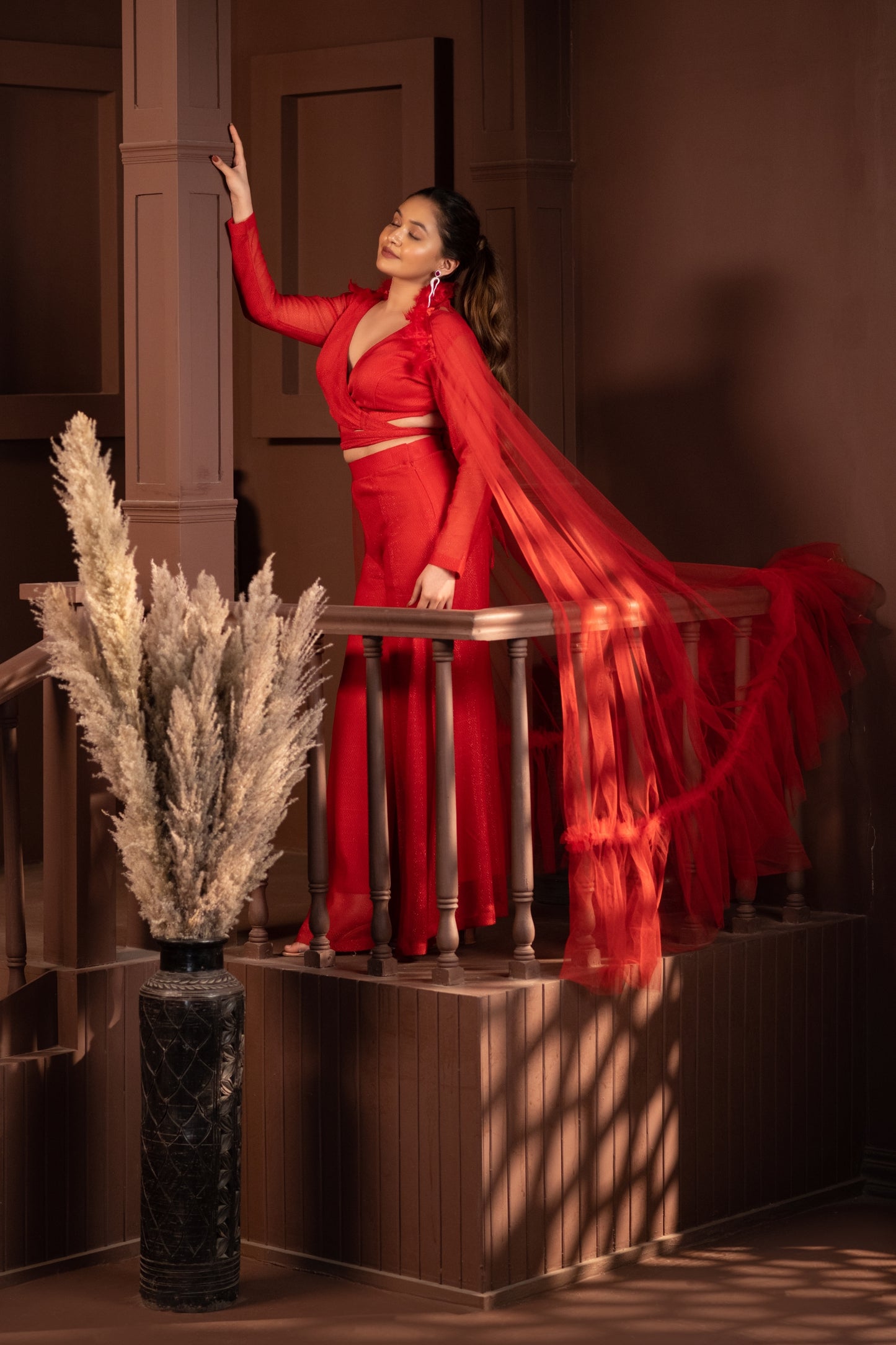 Cape of Elegance in Royal Red