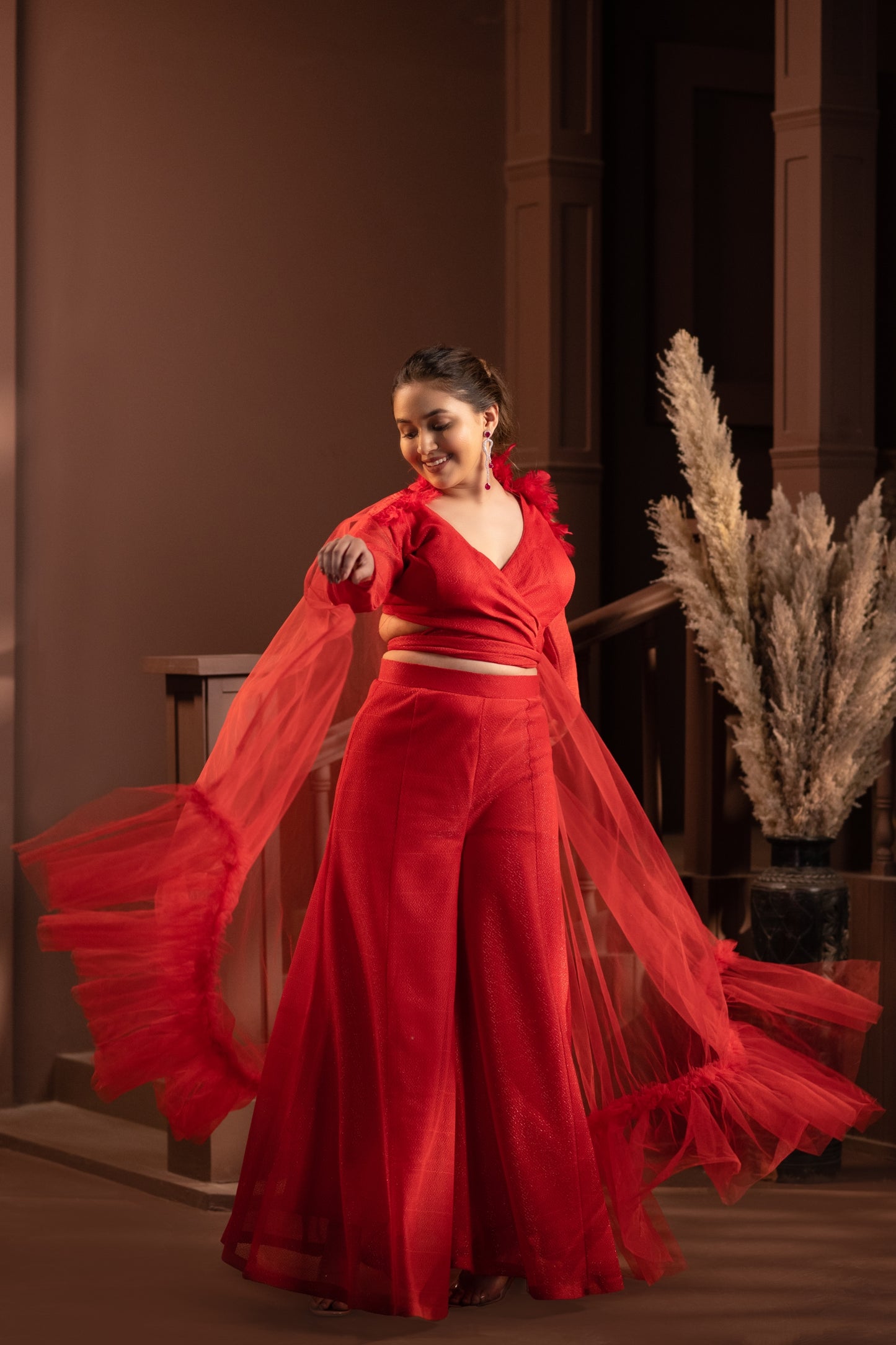 Cape of Elegance in Royal Red