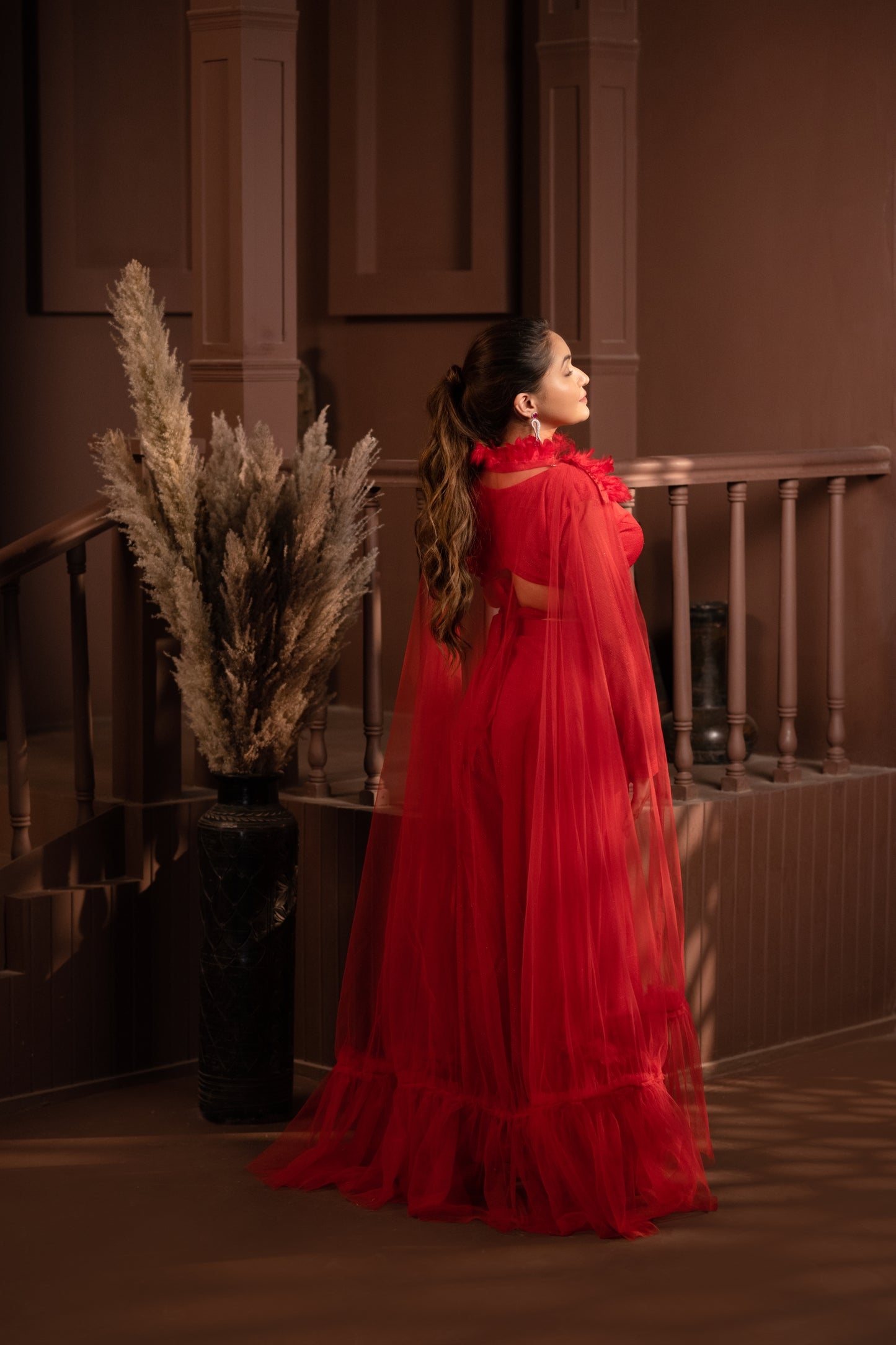 Cape of Elegance in Royal Red