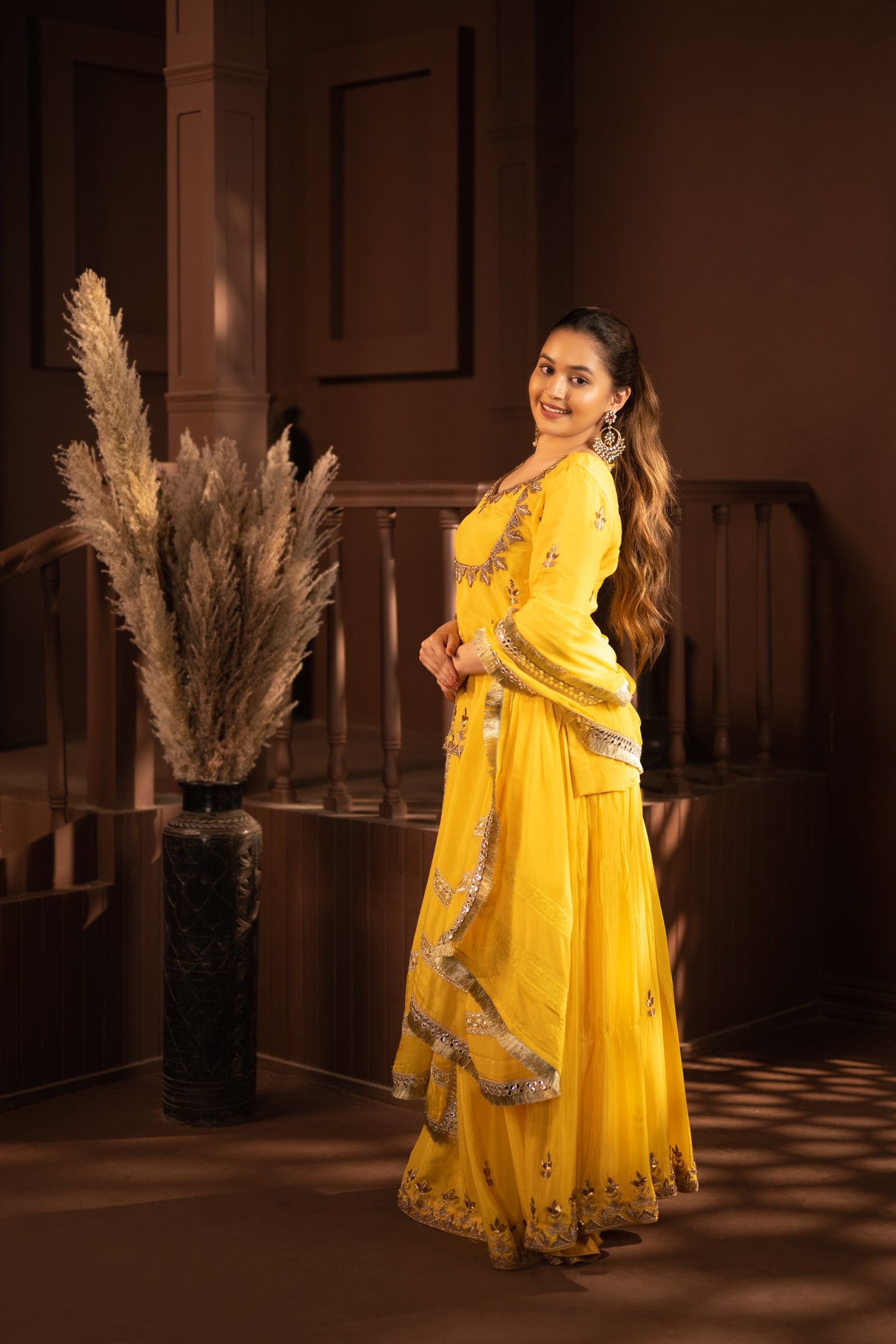 Gilded Yellow Rajputi Attire