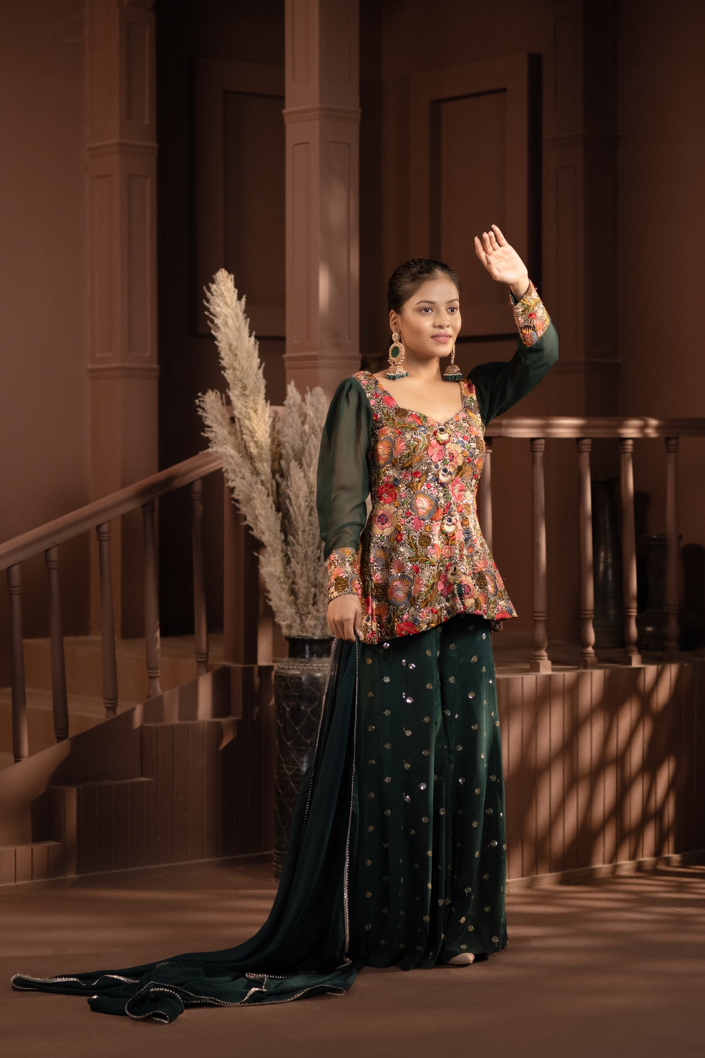 Graceful Green Sharara