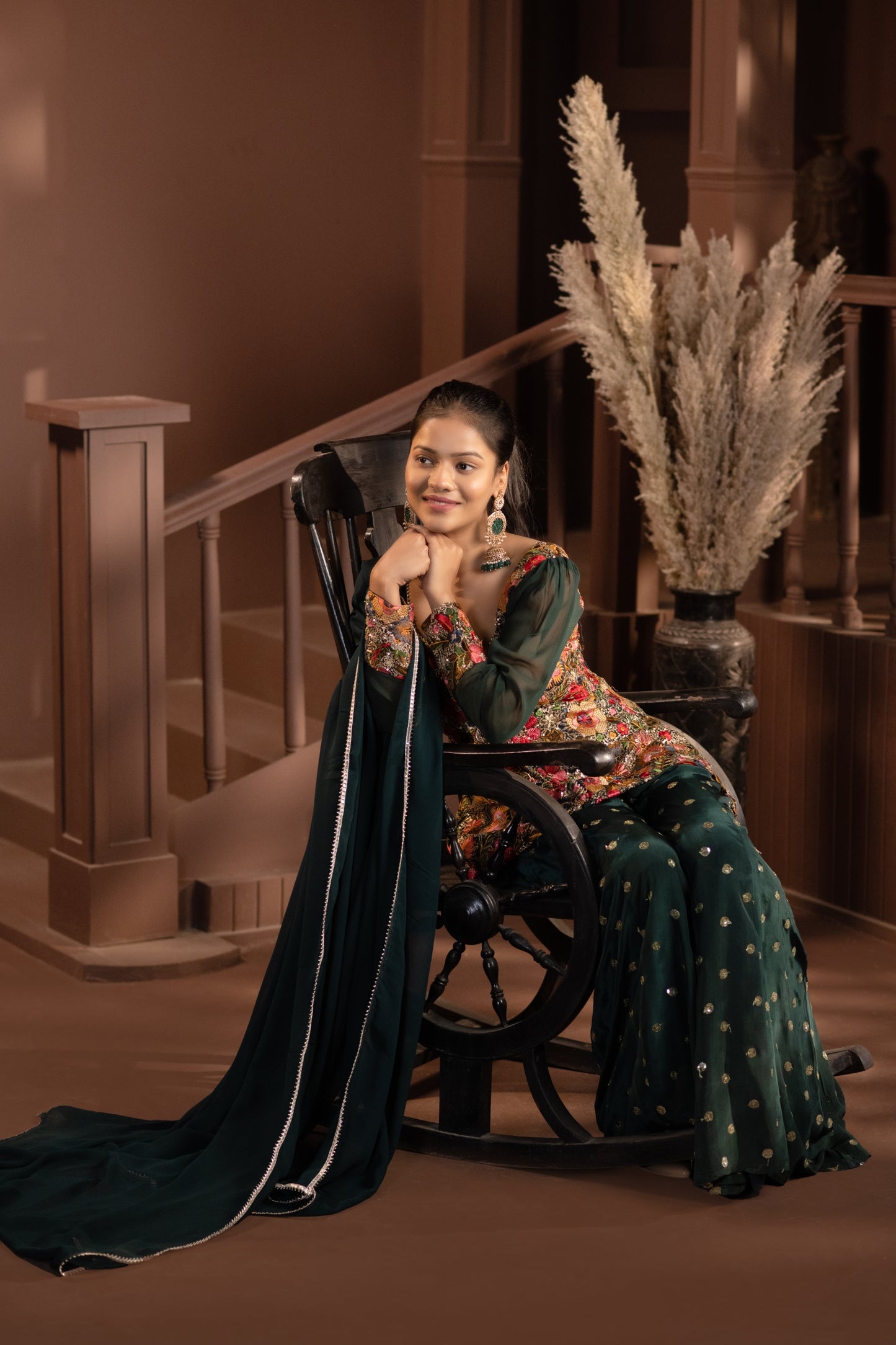 Graceful Green Sharara