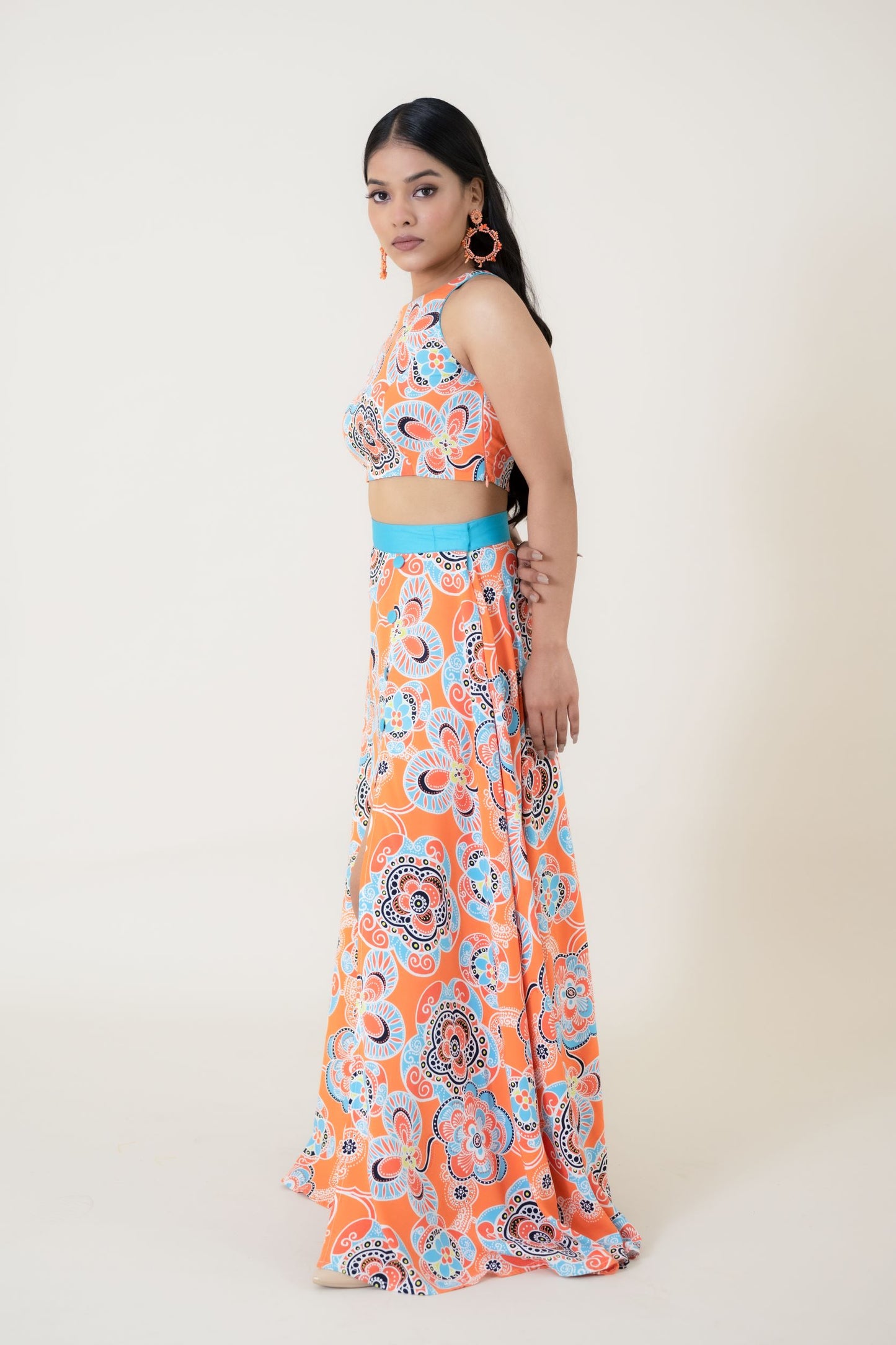 This Bohemian beach dress is one of the few women beach outfits which was designed to be your go-to summer dress. It can keep you cozy and comfortable all day long. The high slit skirt will make your legs look teasingly attractive and is one of the perfect beach dresses for honeymoon. Its an exquisite casual beach outfit which will fit you perfectly and make you feel relaxed and breezy. Fabric - Muslin