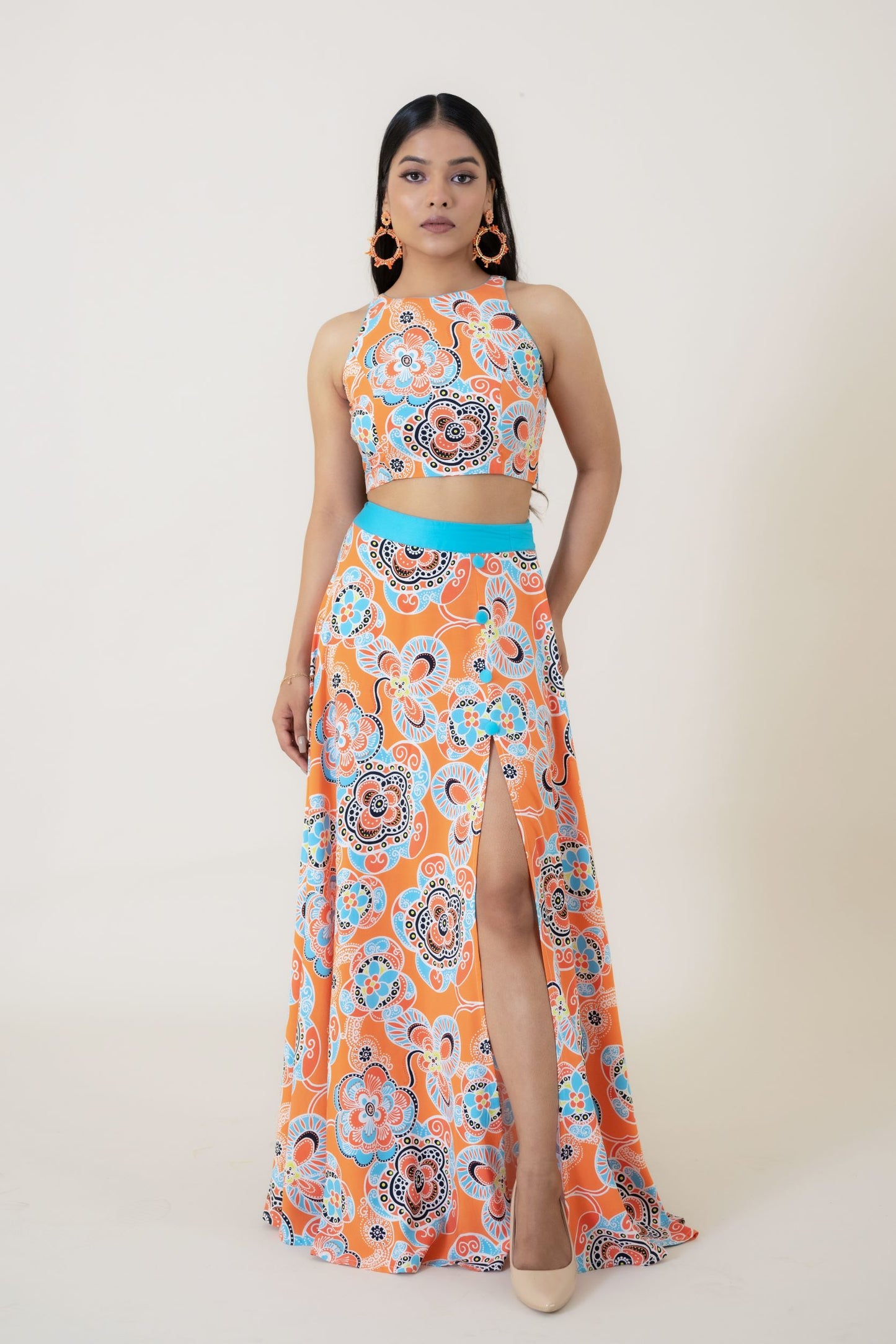 This Bohemian beach dress is one of the few women beach outfits which was designed to be your go-to summer dress. It can keep you cozy and comfortable all day long. The high slit skirt will make your legs look teasingly attractive and is one of the perfect beach dresses for honeymoon. Its an exquisite casual beach outfit which will fit you perfectly and make you feel relaxed and breezy. Fabric - Muslin